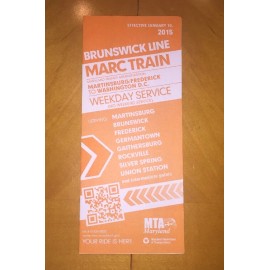 2015 MTA Maryland MARC Train Map & Schedule - Brunswick Line