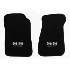 AFM NEW! 1967 - 1969 Camaro Floor Mats Black Carpet Embroidered SS 350 Logo - Pair