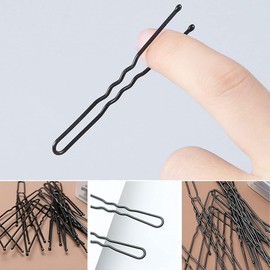 U Hair Pins, 100 PCS Bobby Pins Black Metal Hair Grips Clips, U Shaped Hair Pins Waved Hair Pins for Women and Girls (Black)