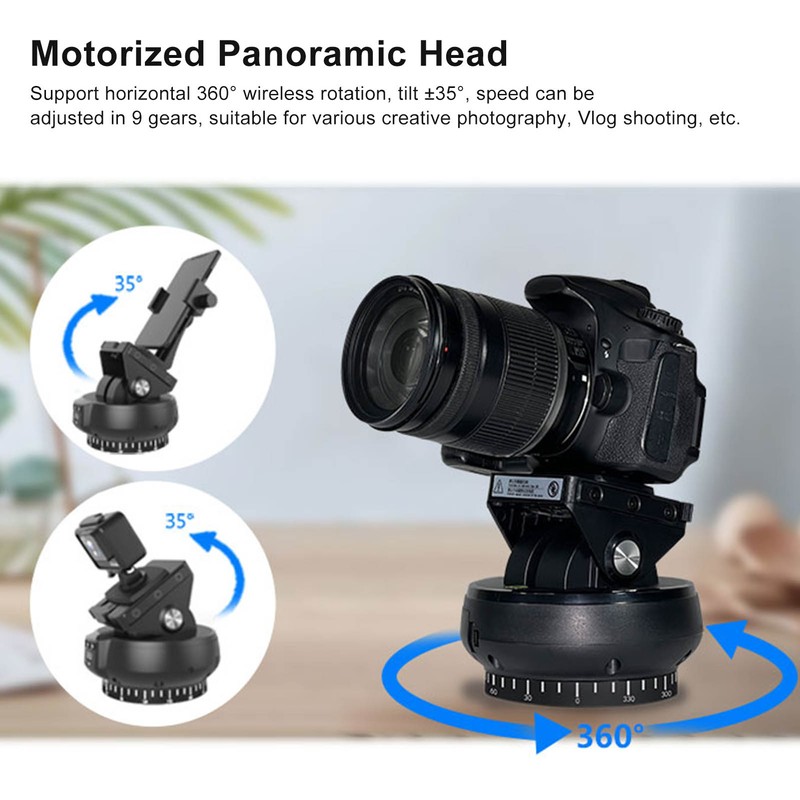 2.4G Motorized Panoramic Tripod Head Remote Control Pan Tilt Motorized