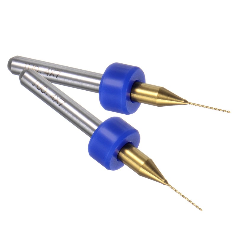 sourcing map 10pcs PCB Drill Bits 1/8" Shank 0.4mm Titanium