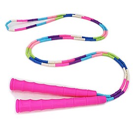 Cuerda de saltar con perlas suaves ajustable para hombres, mujeres y niños, cuerda de saltar segmentada de plástico para entrenamiento y fitness,...  