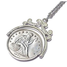 Civil War Silver Seated Liberty Coin Spinner Pendant
