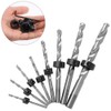 Luabue 8Pcs Drill Bit Depth Stop Collar Ring Positioner Locator