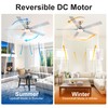 60 Inch Ceiling Fans with Lights and Remote, 6 Speed