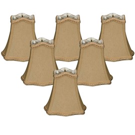 Royal Designs, Inc. CS-508AGL-6 Fancy Square Bell Chandelier Shade with Decorative Trim, 2.5 x 5 x 4.5, Antique Gold, 6-Pack