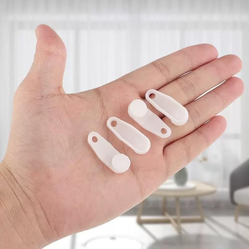50 Pcs White Plastic Curtain Hooks Roller Track Gliders White