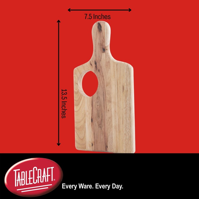 Tablecraft 79A Wood Bread Board with Ramekin Insert, 13-Inch