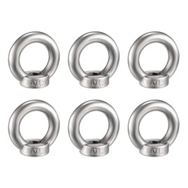Keleily 6Pzi Golfare Femmina M12 Occhielli in Acciaio Inox Ghiere Bullone di Fissaggio Interno Filettato a Forma di Anello per Accessori di Sollevamento, Lucidatura Superficiale, Argento