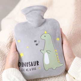 Insulated warm water bag, compress pack, cute character, insulated hot water pack, portable insulated compress pack. Hot water pack 2000ml gray