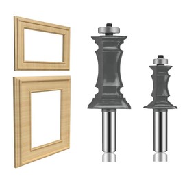 LEATBUY Molding Router Bit Set 1/2-Inch Shank, Woodworking Molding Cutter, Wood Milling Router Bits Drilling Carbide Tool for Door Table Cabinet Shelve Wall DIY (Edge)