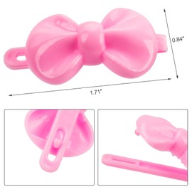 OIIKI 50 PCS Self Hinge Plastic Bow Hair Barrettes Girls, Colorful 80s 90s Vintage Hair Clips Pins Cute Cartoon Design Hairpin Hair Accessories Decoration Clips in Bow Shape for Girls Kids (Mix Color)