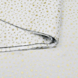 50pcs 50 * 35cm Gold Star White Tissue Paper,50 * 35cm Wrapping Paper Bulk for Christmas Wedding Birthday DIY Gift Decorations