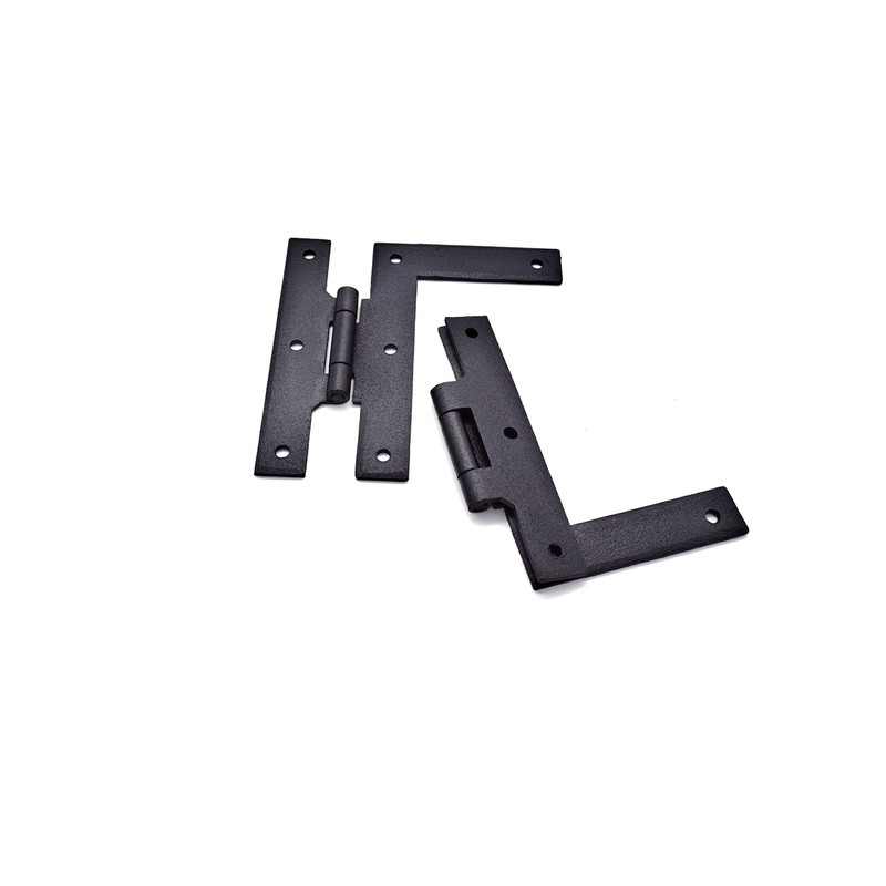 3" Black Iron H L Hinge Flush Mount Antique Style