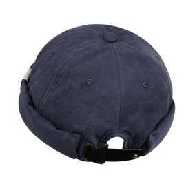 Croogo Docker Cap Brimless Hats Skullcap Casual Worker Sailor Cap Rolled Cuff Retro Beanie Hat Daily Landlord Hat,Blue-CT84