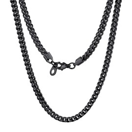 U7 Mens Necklace Chain Teenager Jewellery for Women Men Black Cuban Chains Necklaces
