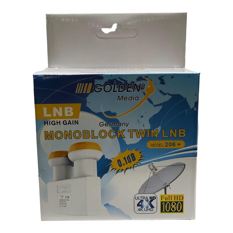 GOLDEN MEDIA LNB Monobloc Twin 0.1 DB Full HD 3D