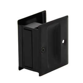 Pocket Door Handle Pull Without Switch Plate,Solid Pocket Passage Door Pull, Easy Install 2-3/4”x2-1/2”, for 1-3/8” Thickness Door,Matte Black