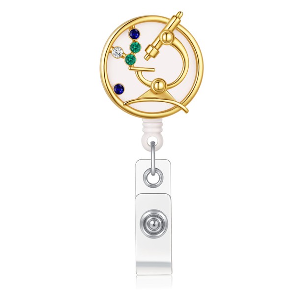 MEDFOLY Microscope Badge Reel Holder,Science Lab Badge Holder Reels Retractable,Medical