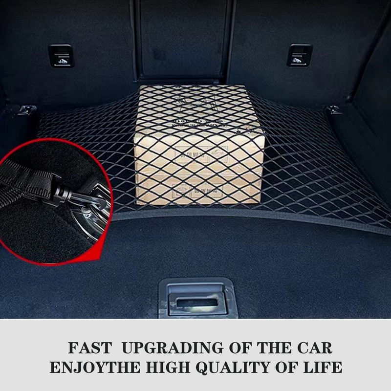 WUERKIYA Car Boot Luggage Net, 70 x 70 cm, Nylon,