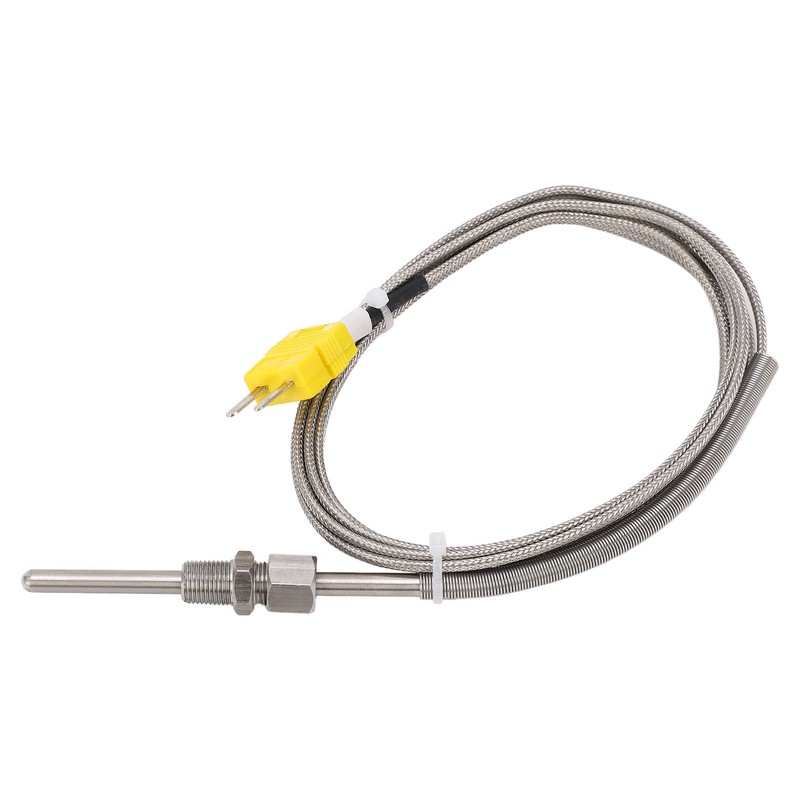 K Type Thermocouple Sensor 1/8 NPT 80mm Temperature Probe Yellow