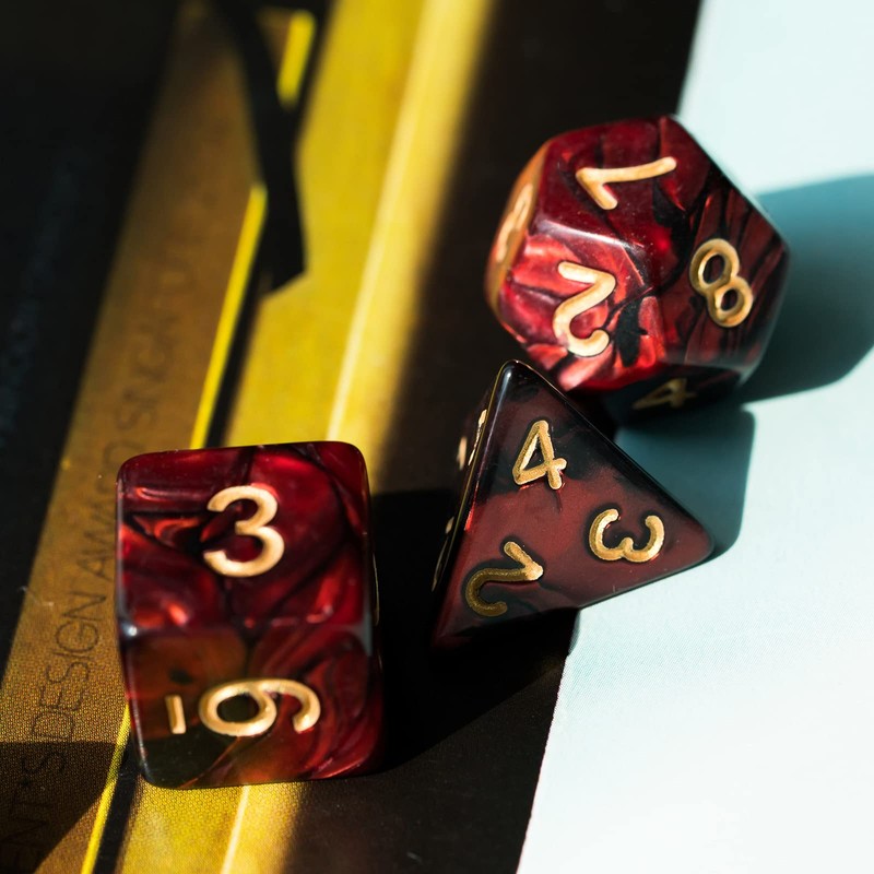 Cusdie 7Pcs/Set DND Dice Set D&D Polyhedral Dice for Dungeons