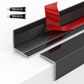 FCSOTSPS Tile Edge Trim,10Pack x 39 Inch Peel and Stick Aluminum Tile Trim, Self Adhesive Tile Trim Edging, Metal Tile Edge Trim for Kitchen Backsplash,Mirror Frame, Furniture, Matte Black