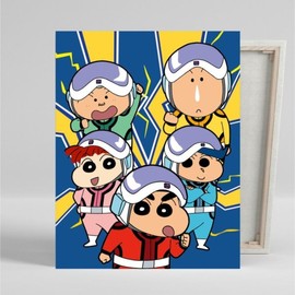 I Love Painting DIY Canvas Type Crayon Shin-chan Drawing Kit 40x50cm Leaf Village Neighborhood Watch Dispatched / 아이러브페인팅 DIY캔버스형 짱구 그림그리기 40x50cm 떡잎마을 방범대 출동
