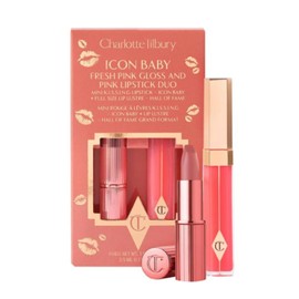 CHARLOTTE TILBURY Duo De Lápiz Labial Rosado Y Brillo Labial Fresh Pink De Icon Baby: Lápiz Labial Kissing De Icon Baby Y Brillo Labial Hall Of Fame