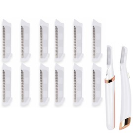 12 Pack Replacement Blades for Finishing Touch Flawless Dermaplane Glo Facial Exfoliation Razor, Dermaplane Refill Blades for Flawless Electric Vibrating Dermaplane Razor