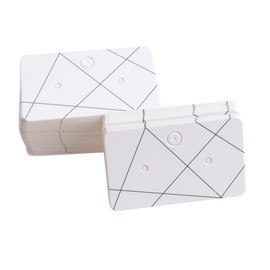 Sowaka 50 Pcs Earring Display Cards Holder with Hanging Holes 2 x 1.16 Inch Rectangle Cardstock Paper Tags Card for Earring Studs Backs Jewelry Display Packing DIY Home Organization (Lined)