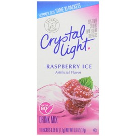 Crystal Light Sugar-Free Raspberry Ice On-The-Go Powdered Drink Mix 1 Box of 10 packets