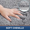 Homaxy rutschfeste Badematte Chenille Badezimmerteppich Mikrofaser Badteppich Saugfähige Hochflor Badvorleger