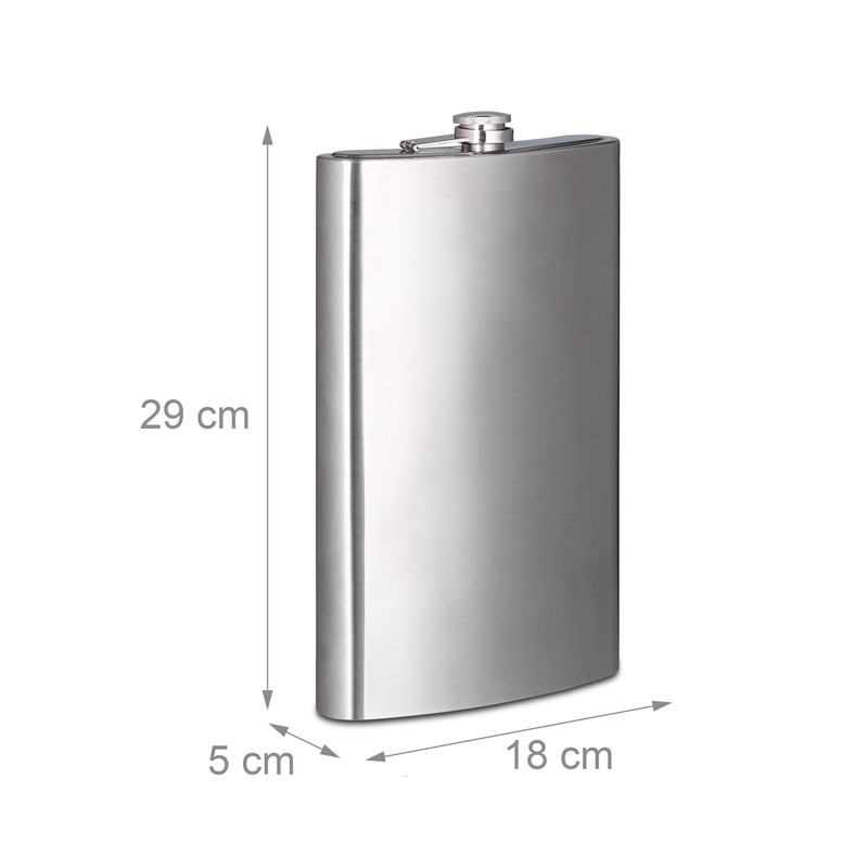 2 x Hip Flasks Stainless Steel Giant Hip Flask with