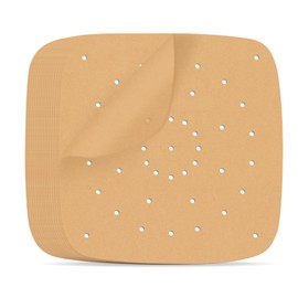 Air Fryer Parchment Paper Liners, 100 Pcs 9 Inch Square Air Fryer Liners, Unbleached Perforated Parchment Paper Sheets for Baking, Parchment Paper for Air Fryer and Bamboo Steaming Basket