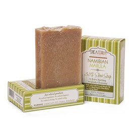 Shea Terra 33% Shea Butter Soap with Namibian Marula – All Natural, Emollient Soap Bar that Gently Cleanses, Moisturizes, and is Extra Soothing – 4.5 oz