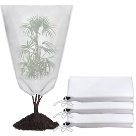 SEABABOO Winter Protection for Pot Plants, Pack of 3, Plant Protection Bag, Frost Protection, Cold Protection, 60 x 80 cm, Plant Protection Cover Made of Non-Woven Fabric, Tear-Resistant, Reusable,