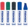 FRANKEN Board-Marker, nachfüllbar, 4-12 mm Keilspitze, 4 Stück, farblich sortiert,