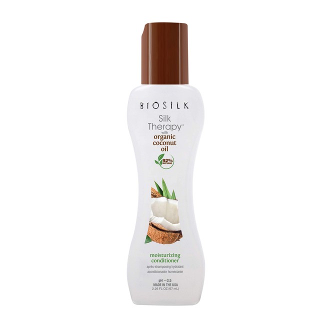 BioSilk Silk Therapy Coconut Oil Moisturizing Conditioner - 92% Natural, Sulfate, Paraben and Gluten Free - Multiple Sizes