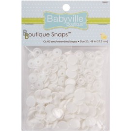 Dritz Babyville Boutique 35031 Snaps, Size 20, White (60-Sets)