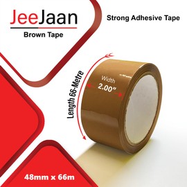JeeJaan® 6 Rolls Brown Packaging Tape of 48mm x 66m - Versatile Brown Tape for Packing and Shipping, Heavy Duty Parcel Tape for Packing