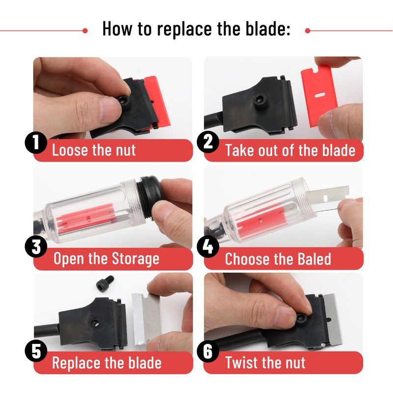 Bates- Long Reach Extension Scraper, 11-Inch, Razor Scraper with Extra
