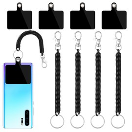 XLIUAX Stretchy Phone Lanyard Tether with Patch, Universal Theftproof Anti-Lost Elastic Tether Wrist Strap with Patch for Drop Protection Compatible with Most Smartphones