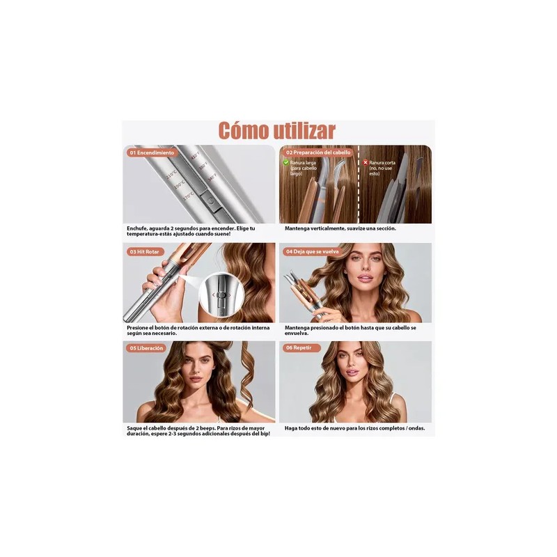 Rizadora Para Cabello Automático Cerámica 25mm 110v-240v