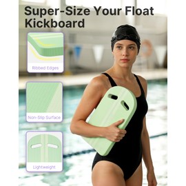 YOTTOY Swim Kickboard，High-Buoyancy Swimming Kickboard for Kids & Adults, EVA Foam Kickboard for Swim Training, Non-Slip Kick Board for Pool Workouts, Durable Swimming Board (Green)