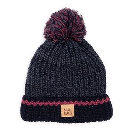 MUK LUKS Women's Standard Chunky Stitch Hat, Dark Sapphire/Twilight Marl