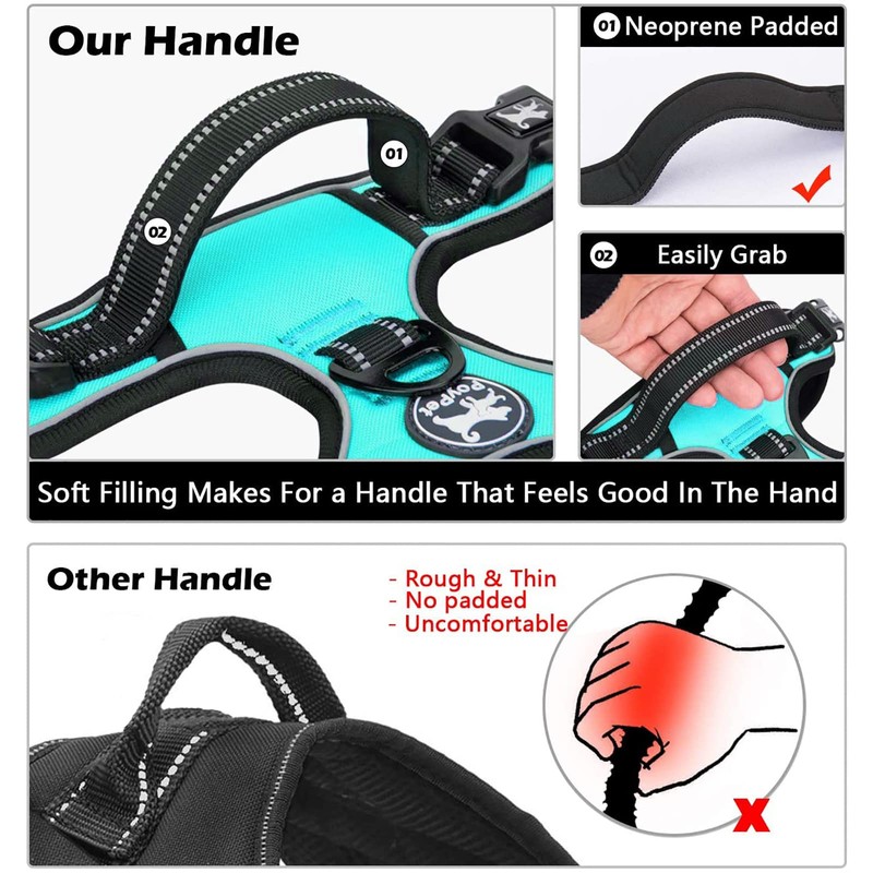 PoyPet No Pull Dog Harness with Neck Release Buckle, Reflective