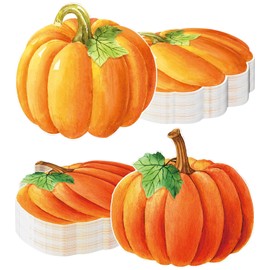 12 Sheets Fall Pumpkin Paper Placemats, Autumn Pumpkin Shaped Place Mats, Orange Disposable Party Table Mats for Thanksgiving Harvest Party Supplies Table Decor