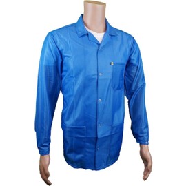 ESD Jacket with Snap Cuff – Level 3 Certified Anti-Static Smock for Men & Women - Lightweight Protective Workwear for Electronics & Labs, (X-Large, Light Blue)