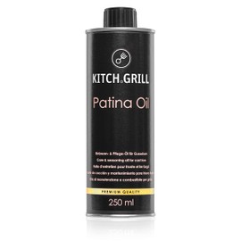 KitchGrill Baking and Care Oil, 250 ml, Patina Oil for Cast Iron Pans and Pots, Grill Racks, Grill Plates, Dutch Oven, etc. Cast Iron, Wrought Iron, Stoving Oil, Care Oil